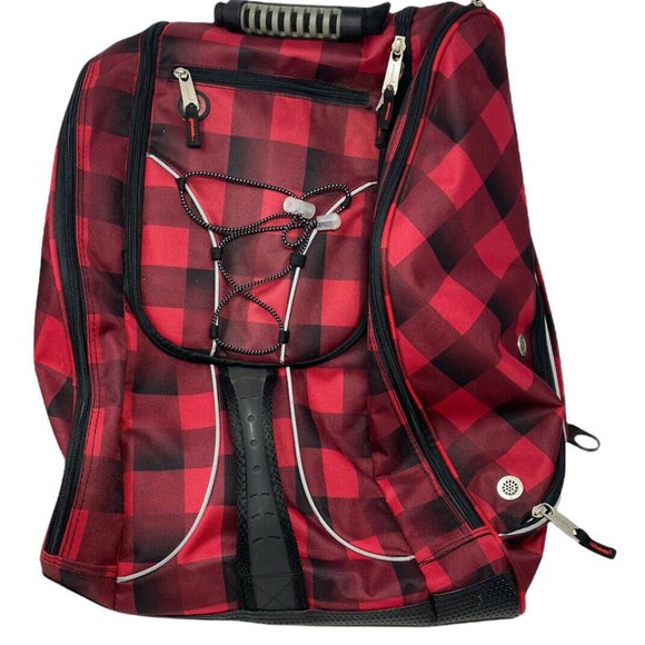 Athalon Everything Boot Bag Buffalo Check Black & Red Lumber Jack Backpack - Picture 2 of 12